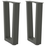 VidaXL Picioare pentru măsuță de cafea &icirc;n formă de V, 2 buc., antracit, 28x(42-43,3) cm, oțel