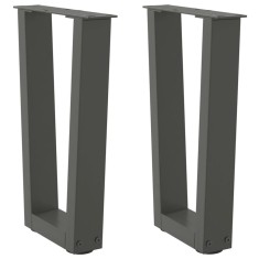 vidaXL Picioare pentru măsuță de cafea &icirc;n formă de V, 2 buc., antracit, 28x(42-43,3) cm, oțel 4012622