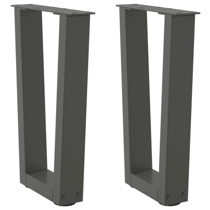vidaXL Picioare pentru măsuță de cafea &icirc;n formă de V, 2 buc., antracit, 28x(42-43,3) cm, oțel