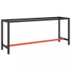 Cadru Banc Lucru Gossi, Metal, 190x50x79cm, Negru Mat/Rosu Mat, Picioare Vopsite Electrostatic, Orificii pre-gaurite