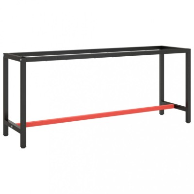 Gossi cadru banc de lucru, negru mat/rosu mat, 190x50x79 cm, metal foto