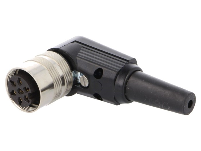 Conector M16 mamă 7-Pin 5A 90&deg;