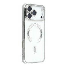 Husa compatibila cu IPhone 17 Pro, ALC MOBILE, pentru telefon mobil cu protectie pentru camera, Tehnologie MagSafe, rezistenta la socuri, contur Silve