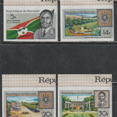 Burundi 1967 - Prima Aniversare a Republicii NEDANTELATE 4v MNH