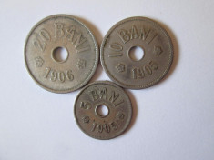 Lot 3 monede Romania:5,10,20 Bani 1905-1906 foto