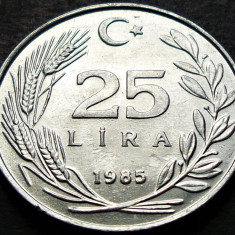 Moneda 25 LIRE - TURCIA, anul 1985 * cod 883 A = A.UNC+