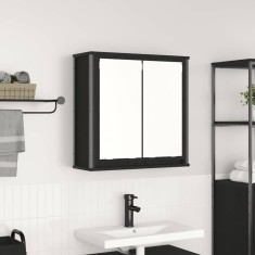 vidaXL Dulap de baie cu oglindă stejar negru 60x21x60 cm