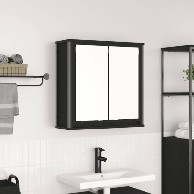 vidaXL Dulap de baie cu oglindă stejar negru 60x21x60 cm foto