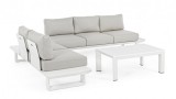 Cumpara ieftin Set mobilier gradina alb bej Konnor 211x73.4x80 cm