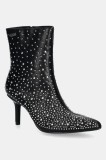 Pepe Jeans botine PRISTINA SHINY femei, culoarea negru, cu toc cui, PLS50570