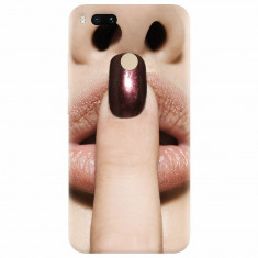 Husa silicon pentru Xiaomi Mi A1, Finger Purple Nailpolish Girl Lips