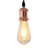 Set 2 Suport Lampa E27 Roz Auriu Vintage Edison - Aluminiu, 60W, 49x94mm - Ideal Restaurare Corpuri Iluminat Interior