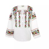 Cumpara ieftin Bluza alba cu motiv floral multicolor - BMG162