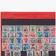 AUSTRIA-1948=Costume-Serii de 37 timbre nestampilate-Discrete urme de sarniera
