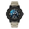 Ceas de mana barbatesc Smael Sport Dual Time Cronograf Cronometru Stil Army Militar Alarma Khaki