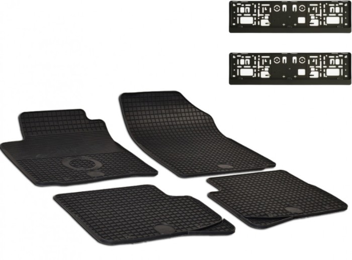 Set Covorase Auto Cauciuc Umbrella Pentru Toyota Yaris (1999-2005) + Suport Numar Inmatriculare Mega Drive Simplu Set 2 Buc