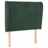 Cumpara ieftin Tablie pat cu aripioare verde inchis 83x23x118/128 cm catifea