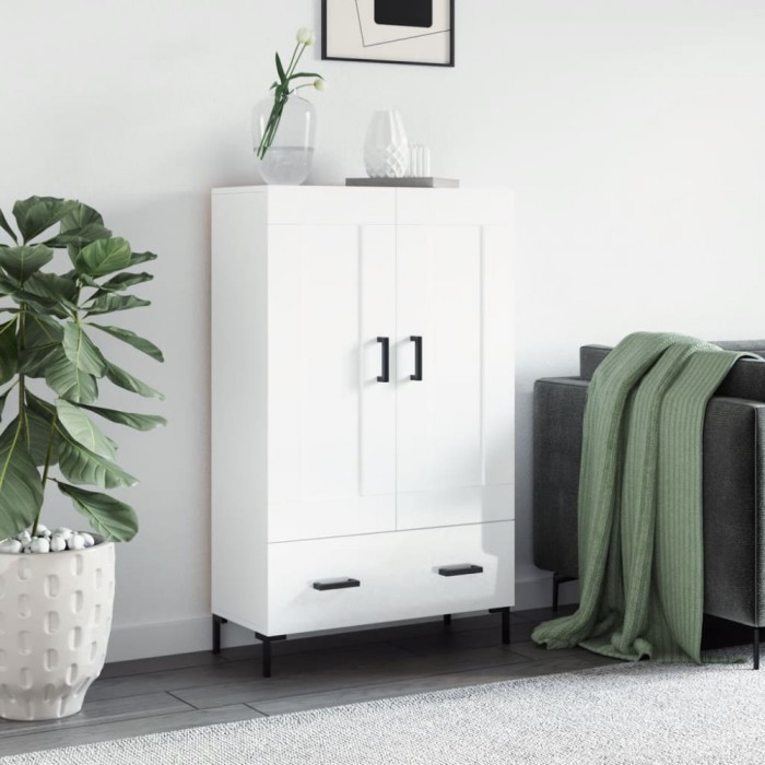vidaXL Dulap &icirc;nalt, alb extralucios, 69,5x31x115 cm, lemn prelucrat 830326