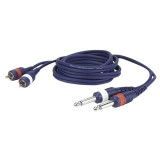 Cablu audio 2 Jack 6.3 mono la 2 RCA tata DAP Audio FL-23150-1.5m