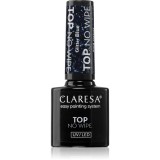 Claresa UV/LED Top Glitter No Wipe lac gel de unghii pentru acoperirea superioară strălucitor culoare Glitter Blue 5 g