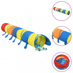 Tunel de joacă pt copii, 250 bile, multicolor, 245 cm poliester