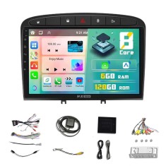 Navigatie Peugeot 308, 408 2008-2020 Android 13 si Carplay, 9 inch, 6 GB Ram 128 GB Rom, GPS, Carpla