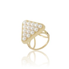 Inel pentru esarfa Triunghi cu perle