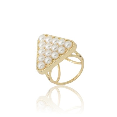 Inel pentru esarfa Triunghi cu perle foto