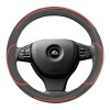 Husa volan de culoare neagra cu insertii de culoare rosi, diametru 35-37cm, material cauciucat, marca Automax AutoDrive ProParts
