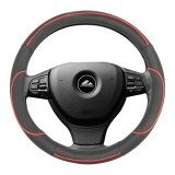 Husa volan de culoare neagra cu insertii de culoare rosi, diametru 35-37cm, material cauciucat, marca Automax AutoDrive ProParts