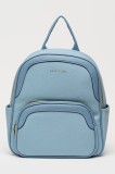 Pierre Cardin, Rucsac de piele ecologica cu fermoar, Albastru azur