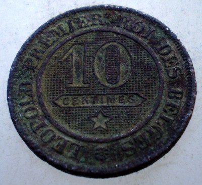 1.225 BELGIA 10 CENTIMES 1862 OXIDATA foto