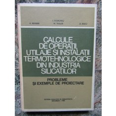 Calcule de operatii, utilaje si instalatii termotehnologice