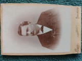 SUPERBA fotografie ,anii 1890 ,atelier LOUIS BUCURESCI .Calea Mosilor .Domn distins .dimensiuni foto 11 cm x 6 cm