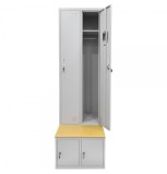 Vestiar metalic Premium 2+2 compartimente (2 usi imbracaminte + 2 usi incaltaminte) SI BANCUTA, 600x800x2156 mm (LxlxH), PLUS