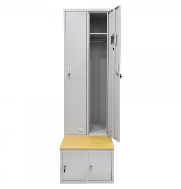 Vestiar metalic Premium 2+2 compartimente (2 usi imbracaminte + 2 usi incaltaminte) SI BANCUTA, 600x800x2156 mm (LxlxH), PLUS