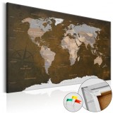 Cumpara ieftin Tablou din plută - Cinnamon Travels [Cork Map] 90x60 cm