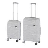 TraveLux Voyager V gurul&oacute;s bőr&ouml;nd szett sz&uuml;rke