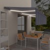 VidaXL Copertină automată cu stor&amp;LED&amp;senzor v&acirc;nt, albastru/alb, 6x3 m 3069491