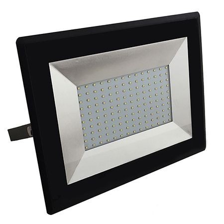 Proiector 100W LED alb 6500K slim negru IP65