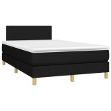 Cumpara ieftin Pat box spring cu saltea, negru, 120x190 cm, catifea