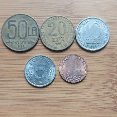 Romania Lot 5 monede anul 1992