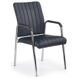 Scaun vizitator HM Vigor, Piele ecologica, Suport lombar, Sarcina max 120 kg, Negru