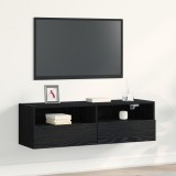 VidaXL Dulap TV de perete, stejar negru, 100x30x30 cm, lemn prelucrat