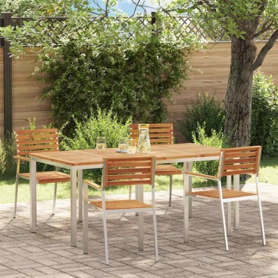 vidaXL Setdediningpentrugrădină 5 pcs Maro Lemn de acacia masiv 3334777 foto