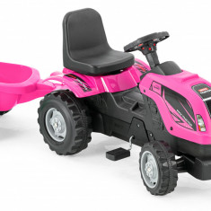Tractor cu pedale si remorca Micromax MMX Pink
