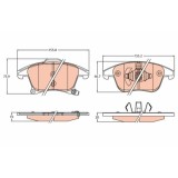 Set placute frana fata TRW, Ford Galaxy (Ck) 01.2015-, Mondeo V Liftback (Ce), 09.2014-, Mondeo V Sedan (Cd), 09.2012-, Mondeo V Turnier (Cf), 09.201