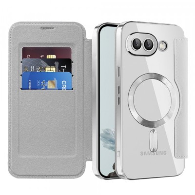 Husa MagSafe pentru Google Pixel 9a, Techsuit, SmartMag Book, Gri foto