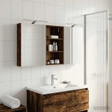 vidaXL Set dulap baie cu raft 3 pcs 140 x 14,5 x 70 cm Lemn compozit 3403790