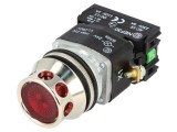 Comutator acționat prin apăsare 30mm roșu PROMET NEF30 IP56 24V